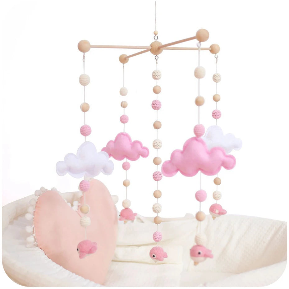 1Set Baby Hanger Baby Mobile Crib Hanger Frame Bed bell wooden Mobile Crib Hanger DIY Crafts Frame Mobile Holder Newborn gifts
