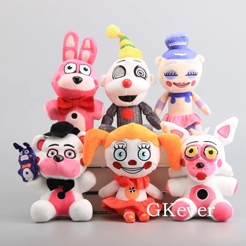 New Plush Toys 6 Styles Circus Baby Fox Rabbit Bonnie Plush Toy Stuffed Dolls 8-10"Kids Gift